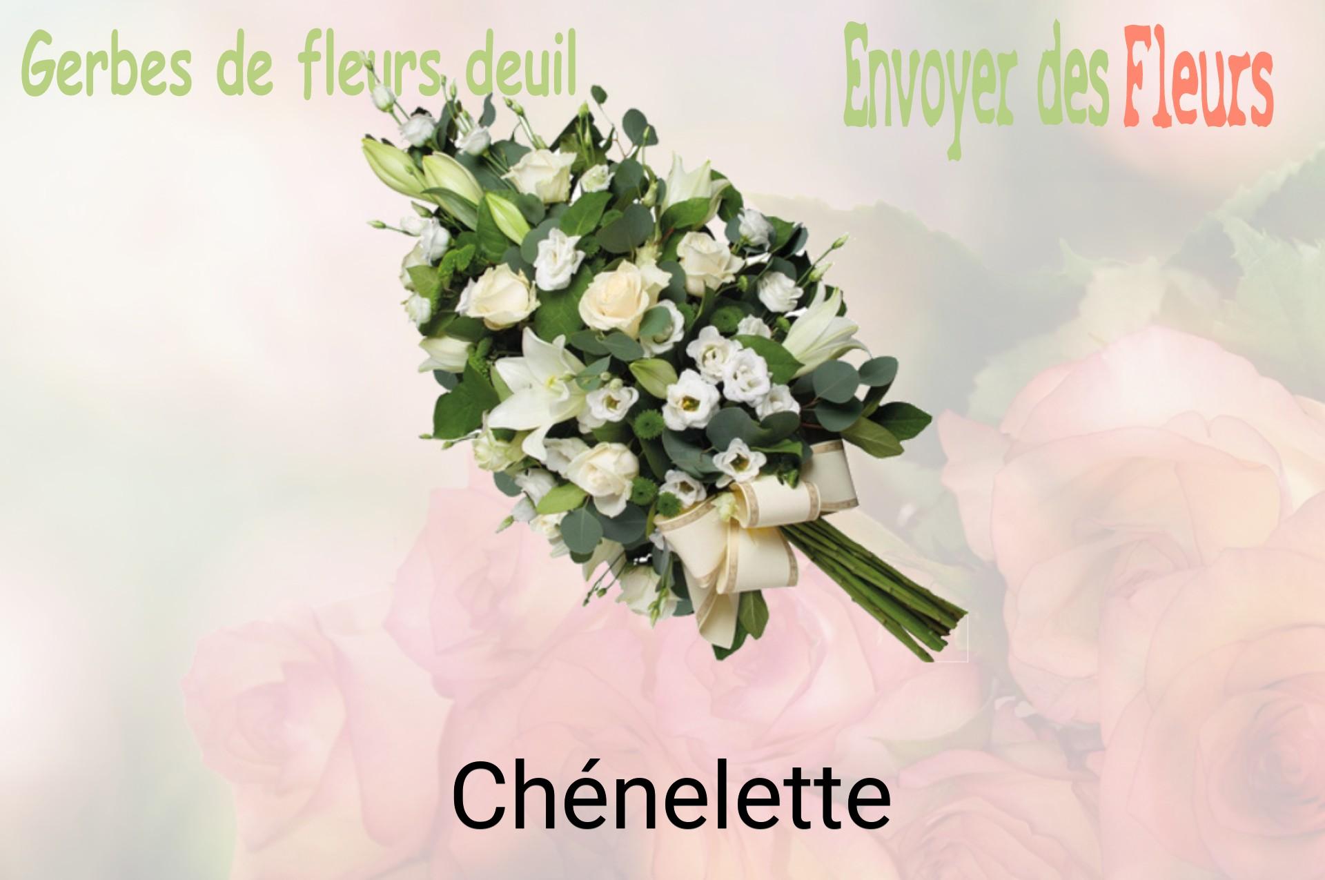 Gerbe de fleurs de deuil livrée à Chénelette